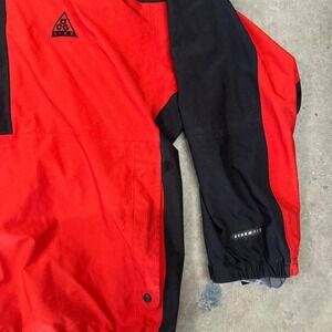 VINTAGE Nike ACG Pullover Bivy Anorak Stormfit Pullover Rain Jacket Sz L red blk